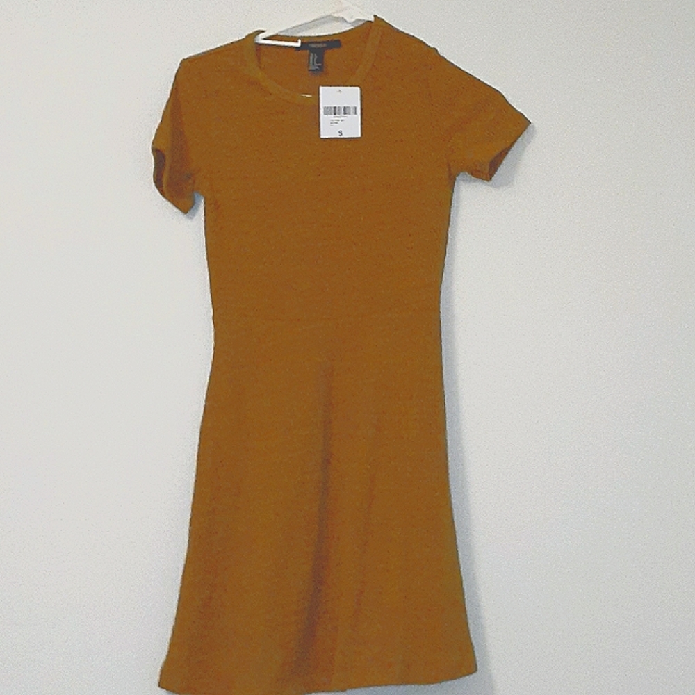 Small Short Swing Dress mustard forever21